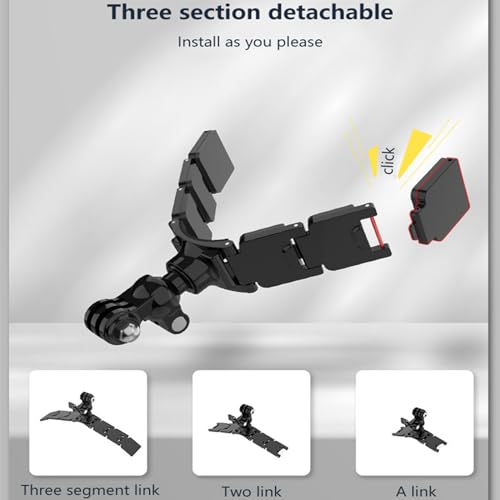 FLW418 Motorcycle Helmet Chin Mount Kits With Bracket Compatible with Gopro Hero 12,Dirt Bike Head Strap Clamp Holder, Quick Release Racing Cycling Accessories for DJI 3/4 Insta360 SJCAM Action Camera