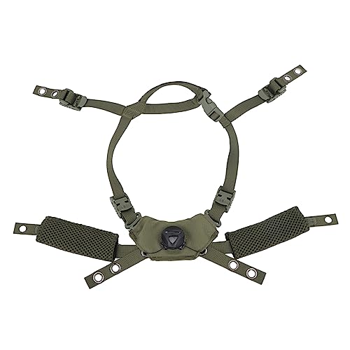 Combat Helmet Padding Kit, Tactical Helmet Padding Kit, Tactical Helmet Dial Suspension System Chin Strap with Bolts and Screws for Scooters, Skateboards(Army Green Sponge)