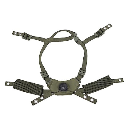 Combat Helmet Padding Kit, Tactical Helmet Padding Kit, Tactical Helmet Dial Suspension System Chin Strap with Bolts and Screws for Scooters, Skateboards(Army Green Sponge)
