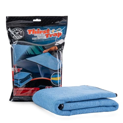 Chemical Guys Thirst Trap Microfiber Chamois Towel, Safe for Cars, Trucks, SUVs, RVs, Motorcycles, & More, 24"x28" (Blue) 1 Pack - size: 1 Pack