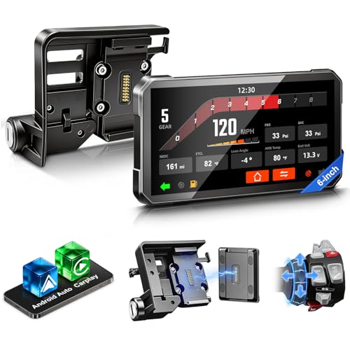 LBW 6" Motorcycle CarPlay GPS Navigation Fit for BMW with Wonder Wheel, Wireless Bluetooth, 1200 Nits Waterproof HD Touch Screen, Plug&Play, Support Voice Control, TPMS/Light Sensor/Siri, Android Auto - size: BM 6"+Native control+Lossless Installation