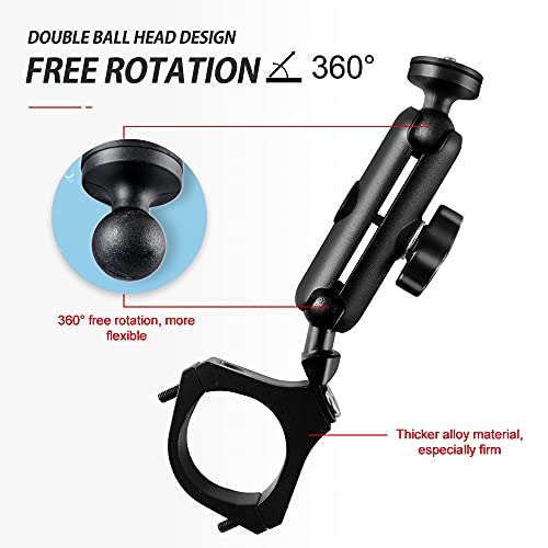 MAIKER Off Road UTV ATV Camera Mount, Compatible with GoPro, 1.75-2 inch Roll Bar, Aluminum Alloy, Easy Installation, Rotatable 360 Degree Ball Head, Black
