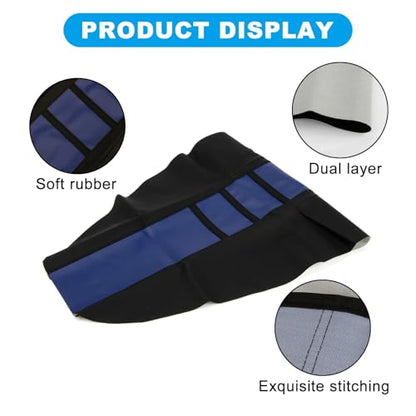 PSLER Dirt Bike Seat Cover, Universal Motorcycle Seat Cushion Covers Rubber Soft Seat Cover for Most Dirt Bike Pit Bike Motorcycle (Blue) - color: Blue