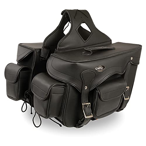 Milwaukee Leather PVC 2-Strap Throw-Over Easy Zip off and off Motorcycle Saddlebags - Medium - color: SH66602-BLACK, size: Medium