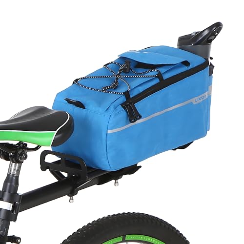 Lixada Bike Panniers Bike Trunk Bag Insulated Bag for Warm/Cool Items, Bicycle Rear Rack Storage Luggage Bicycle Seat Multifunctional Insulated Trunk Cooler Bag Shoulder Bag 11.4 6.3 6.7in - color: Blue