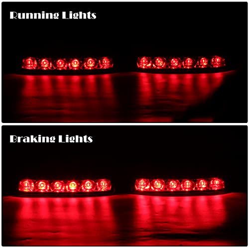 JMTBNO LED Motorcycle Saddlebag Brake Light Tail Light Running Lights Compatible with Harley Touring Electra Glide FLHTCU FLHTCUL FLHTK FLHTKL FLTRU FLHTKSE FLTRUSE(Chrome-Red) - color: Chrome-Red