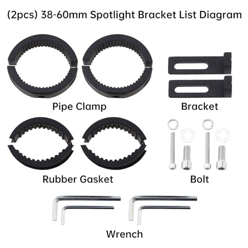 Windance Pack of 2, Light Bar Mounting Bracket, Foglight Clamp Auxiliary Light Fork Tube Clamps for Motorcycle Bicycle Scooter Mountain Bike ATV UTV (Large) - size: Large