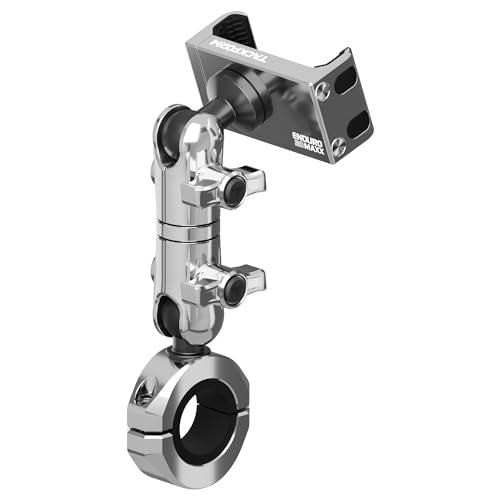 Tackform Chrome Motorcycle All Metal Phone Mount - 20MAXX Spring Cradle | 3.5" Long Reach Arm | Universal Clamp Fits 7/8" to 1-1/4" Handlebars | Aluminum | Compatible with All iPhones, Galaxy, More - color: Chrome, size: 7/8" to 1-1/4"
