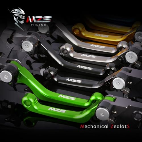 MZS Dirt Bike Brake Clutch Levers, Pivot Adjustable CNC Green Compatible with KX65 2000-2026 / KX85 2001-2025 / KX100 2001-2021 / KX125 2000-2005 / KX250 2000-2004 / KX250F 2004 - color: Green, size: KX65/KX85/KX100/KX125/KX250