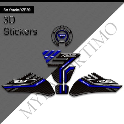 Motorcycle Tank Pad Compatible with Yamaha YZF R9 YZFR9 2025 2026 Motorcycle Fuel Tank Protector Gas Tank Decals YZF R9 Tank Pad Fuel Tank Kit Knee Stickers Decals Protection (A-11) - color: A-11