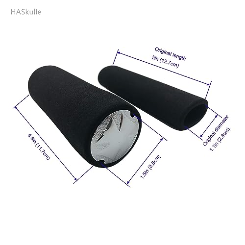 Grip Covers for Big Hands Thicken Your Grips Snug Fit Over 1.2-1.4 inch Grips on Harley BMW Yamaha Honda Kawasaki Suzuki Triumph Can-Am Spyder 5 inch Long Black Fat Foam