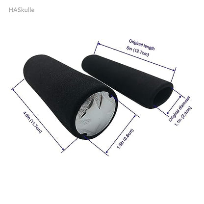 Grip Covers for Big Hands Thicken Your Grips Snug Fit Over 1.2-1.4 inch Grips on Harley BMW Yamaha Honda Kawasaki Suzuki Triumph Can-Am Spyder 5 inch Long Black Fat Foam