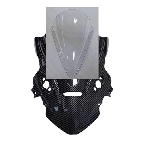 Motorcycle Windshield for 675SR CF675SR CF 675SR-R Motorcycle Double Bubble Windscreen Screen Windshield Wind Deflectors Accessories - color: Glossy Carbon Clear