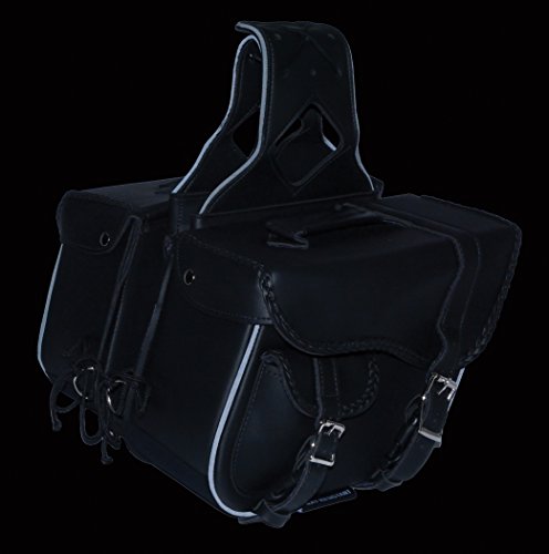 Twin Strap Black Pac Vinyl Throw Over Motorcycle Cruiser Saddlebags