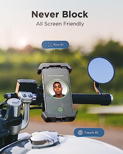 VUP Bike Phone Holder,Motorcycle Phone Mount,Bicycle Phone Mount Handlebar Cell Phone Clamp for Scooter, Compatible with iPhone Samsung,Black