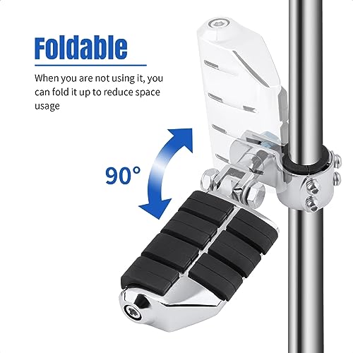 Motorcycle Highway Footrest, Highway Foot Pegs Fit for Harley Touring Yamaha Honda Suzuki Kawasaki 25mm 32mm 34mm Engine Guard (Silver) - color: Silver