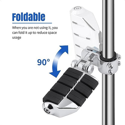 Motorcycle Highway Footrest, Highway Foot Pegs Fit for Harley Touring Yamaha Honda Suzuki Kawasaki 25mm 32mm 34mm Engine Guard (Silver) - color: Silver