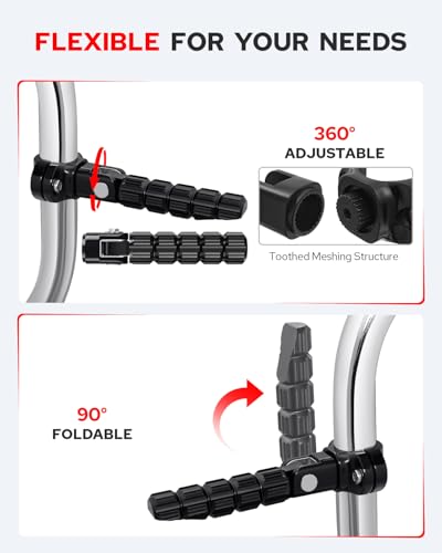Benlari Highway Pegs CNC Motorcycle Foot Pegs Stainless Steel 1in 1-1/4in 25mm 32mm Fit for Harley Davidson for BMW for Honda for Suzuki for Kawasaki Engine Guards Crash Bars Black