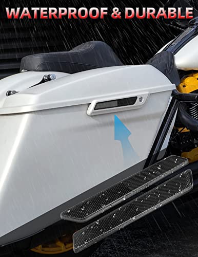 Amazicha Black Reflectors Hard Saddle Bag Latch Cover Reflectors Compatible for Harley Touring Street Glide Electra Glide Road Glide Road King 2014-2024 - color: Black
