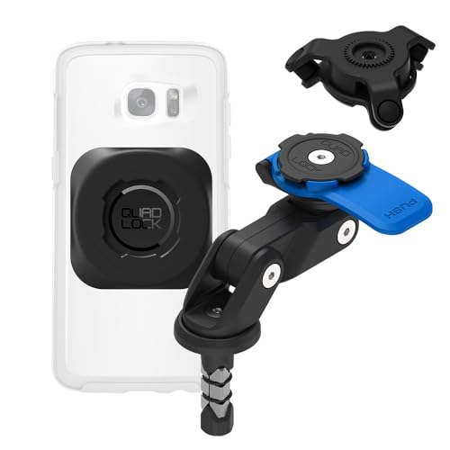 Quad Lock Fork Stem Motorcycle Phone Mount (V2) with MAG Universal Adapter and Vibration Dampener for Smartphones