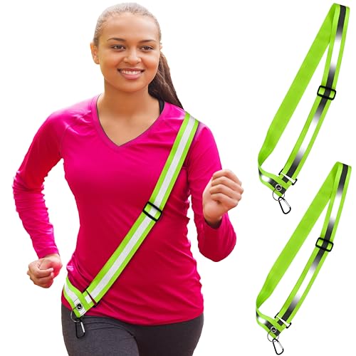 Reflective Sash for Walking at Night Adjustable Safety Sash for Men Women Kids Reflective Belt Sash for Running Walking Biking - color: 2 Sashes