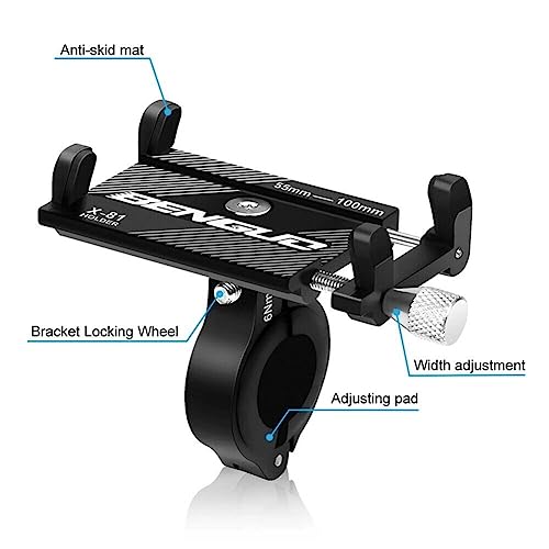 Aluminum Motorcycle Bike Bicycle Holder Mount Handlebar for Cell Phone GPS US (Black) - color: Black