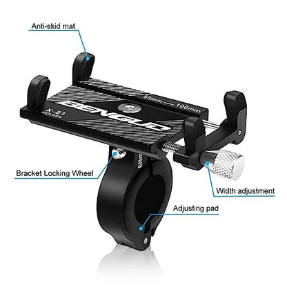 Aluminum Motorcycle Bike Bicycle Holder Mount Handlebar for Cell Phone GPS US (Black) - color: Black