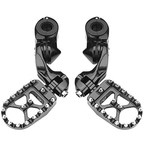 Motorcycle Highway Foot Pegs, FootPeg Pedals, 1.25 inch Highway Bar Footpegs Fit for Harley Touring Honda Kawasaki Suzuki Yamaha (Large Black) - size: Large Black