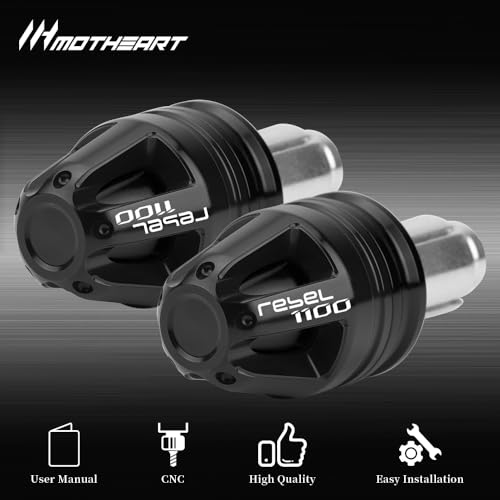 Motorcycle Handlebar End Plugs For Rebel 1100 (CMX1100) 2021-2024 17mm Diameter 7/8” Bars CNC Handlebars (See details below) rebel 1100 Accessories (Black) - color: Black