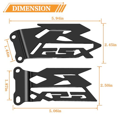 Foot Pegs Heel Plates Guard Protector for Suzuki GSX-R 1000 2003-2016, GSXR 600/GSXR-750 2006-2016 - color: Black