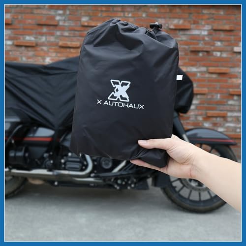 Motorcycle Cover Lightweight Half Cover Outdoor Waterproof Rain Dust Protector Black XL for Most Full Dress Touring Cruiser Item Replacement