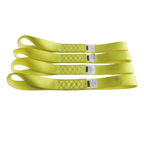Soft Loop Tie Down Straps (4PK) Heavy Duty Motorcycle Tie Down Straps Loop Straps 1.5” x 18” x 10,000 LBS for ATV, UTV Trailer - color: Yellow