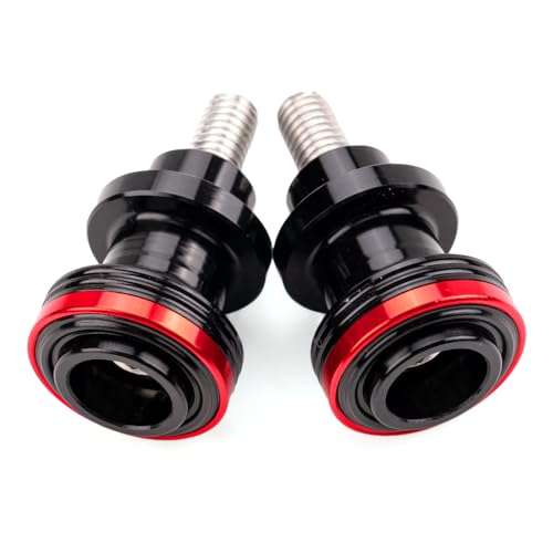 M8 Swingarm Spools Sliders, CNC Billet Aluminum Universal Paddock Rear Stand Screws Bobbins, Fits for CBR600RR CBR1000RR, GSXR600/750/1000, ZX6R ZX10R Z650 Z900, SV650,S1000RR– 2 PCS (Red) - color: Red