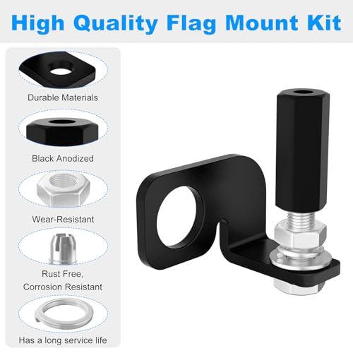 Bike Flag Mount Kit FOR Dirt Bike Flag Mount Motorcycle Motocross Dune Flag UTV ATV - 1/4" Pole, 22.5mm Rear Axle Diameters - 2 Pack