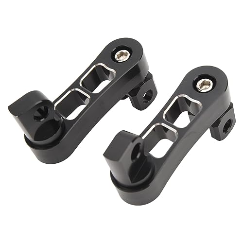 Aluminum Motorcycle Foot Peg Highway Bracket 360 Adjustable, Black and White, Universal, Front and Rear, Touring Motorcycle - color: Black and White