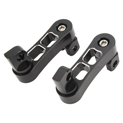 Aluminum Motorcycle Foot Peg Highway Bracket 360 Adjustable, Black and White, Universal, Front and Rear, Touring Motorcycle - color: Black and White