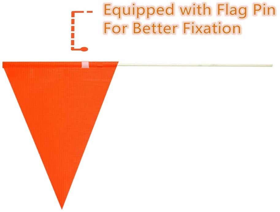 Bike Safety Flag 6 Foot Heavy Duty Fiberglass Pole Polyester Waterproof Flag (2 Pcs Orange Bike Flags) - color: 2 Pcs Orange Bike Flags