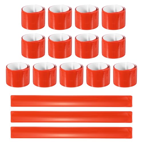 PATIKIL Reflective Arm Bands, High Visibility Bands Reflector Running Gear Snap Bracelet for Night Walking Running Cycling - color: Orange, size: 11.81 x 1.18 Inch ( L * W )