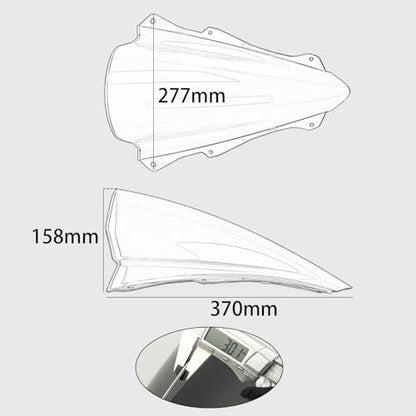 Motorcycle Windscreen Windshield Motorcycle Front Fairing Flyscreen Wind Deflector Windshield Spoiler Compatible with Kawasaki Ninja ZX-4R/4RR 2023 2024 Ninja ZX-25R 2021-2024 (Clear) - color: Clear