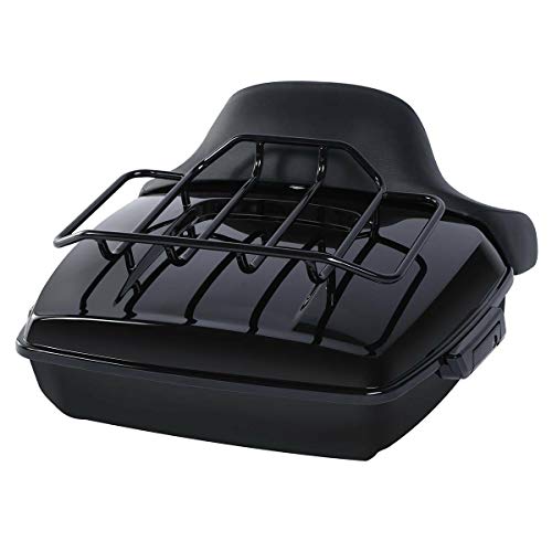 Gloss Black 10.7'' Chopped Tour Luggage Trunk Backrest Detachable Mounting Rack Fit for 2014-2025 Harley Davidson Touring Street Glide Road King Glide - color: Chopped Trunk Set #5