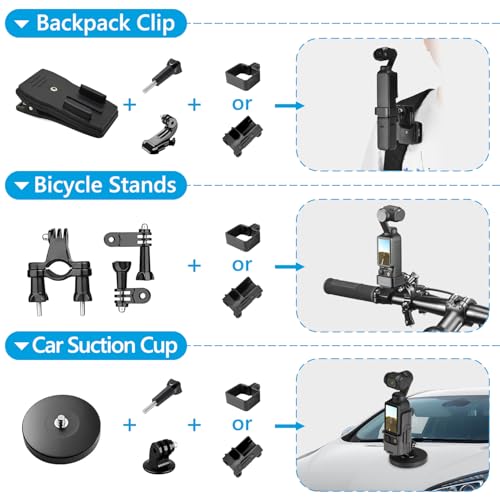 Accessories Kit for OSMO Pocket 3/Pocket 4, SGIP 2-in-1 Stand, Organizer Bag, Hard Shell Case,Selfie Stick,Tripod,Magnetic Mount,Mobile Phone Holder, Screen Protector, Accessories for OSMO Pocket 3 4