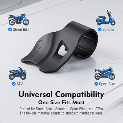 Motorcycle Cruise Control Throttle Holder, Throttle Assist Wrist Grip with Anti-Slip Inner Ring, Accelerator Control Hand Rest, Universal for Street Bike Sport Off Road Scooter ATV (Black)