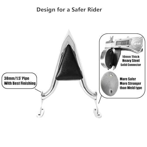 16" Chrome Road Glide 3 & Freewheeler Sissybar Pad Motorcycle Passenger Backrest Sissy Bar for Harley Davidson FLRT FLTRT 2015-2024 - color: Chrome