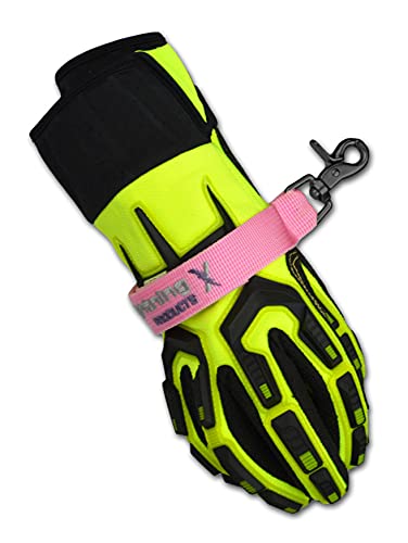 Lightning X Fireman's Deluxe Firefighter Turnout Gear Glove Strap for First Responder - color: Pink