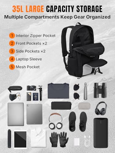 Oumurs Reflective Motorcycle Helmet Backpack, 35L Riding Backpack with Hidden Helmet Net, Hi-Vis Commuter Bag, 1680D Water-Resistant Travel Backpack with Laptop Compartment, Ventilated Back - color: Reflective