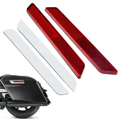 PBYMT Saddlebag Reflector, Hard Saddle Bag Latch Cover Compatible for Harley Touring Street Glide Electra Glide Road Glide Road King 2014-2024, Red