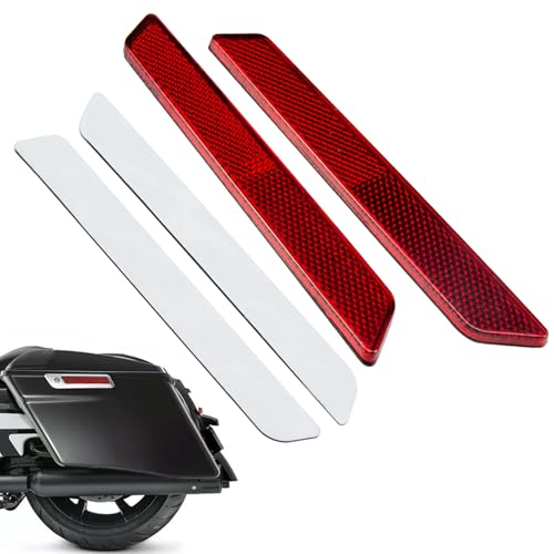 PBYMT Saddlebag Reflector, Hard Saddle Bag Latch Cover Compatible for Harley Touring Street Glide Electra Glide Road Glide Road King 2014-2024, Red
