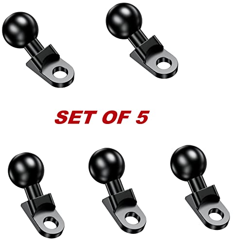 BRCOVAN 5PCS, Aluminum Alloy Mount with 1'' TPU Ball & 10mm Mounting Hole | Angled Bolt Head Adapter Ball Base Compatible with RAM Mounts B Size Double Socket Arm - style: R12-Set of 5