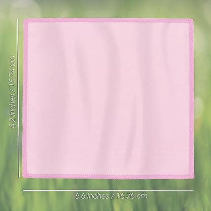 Eco-Fused Microfiber Cleaning Cloths Double-Sided - 5 Pack - 6.6 x 6.2 inch - Microfiber and Suede Cloth for Smartphones, LCD TV, Tablets, Laptop Screens, Camera Lenses (Pink) - color: 5 Pack - 6.6 X 6.2" (Pink)