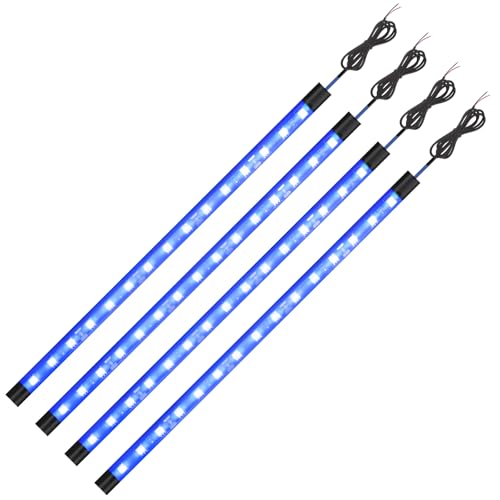 YM E-Bright Upgrade Blue Golf Cart Lights Car Underglow Led Strip Lights for Marine Boat Deck Motorcycles Kayak Interior Exterior 5050 Chipset 15SMD Waterproof IP67 DC 12V(Pack of 4) - color: Blue